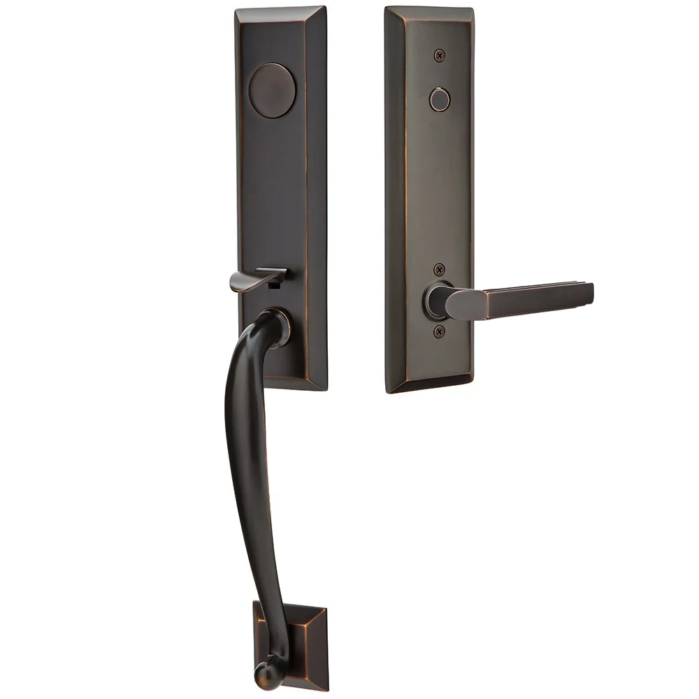 Emtek Adams Tubular Entryset Monolithic with Milano Lever