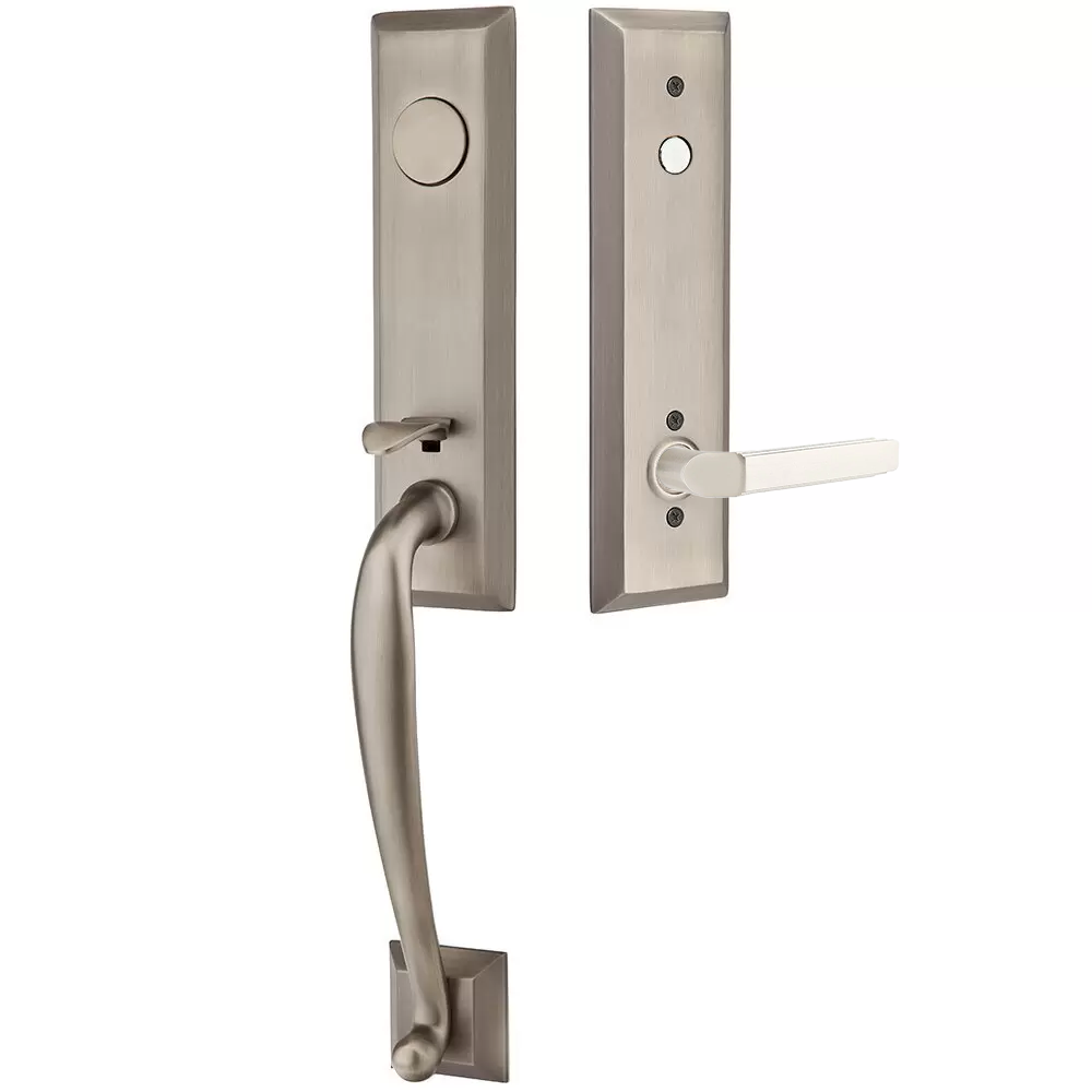 Emtek Adams Tubular Entryset Monolithic with Milano Lever