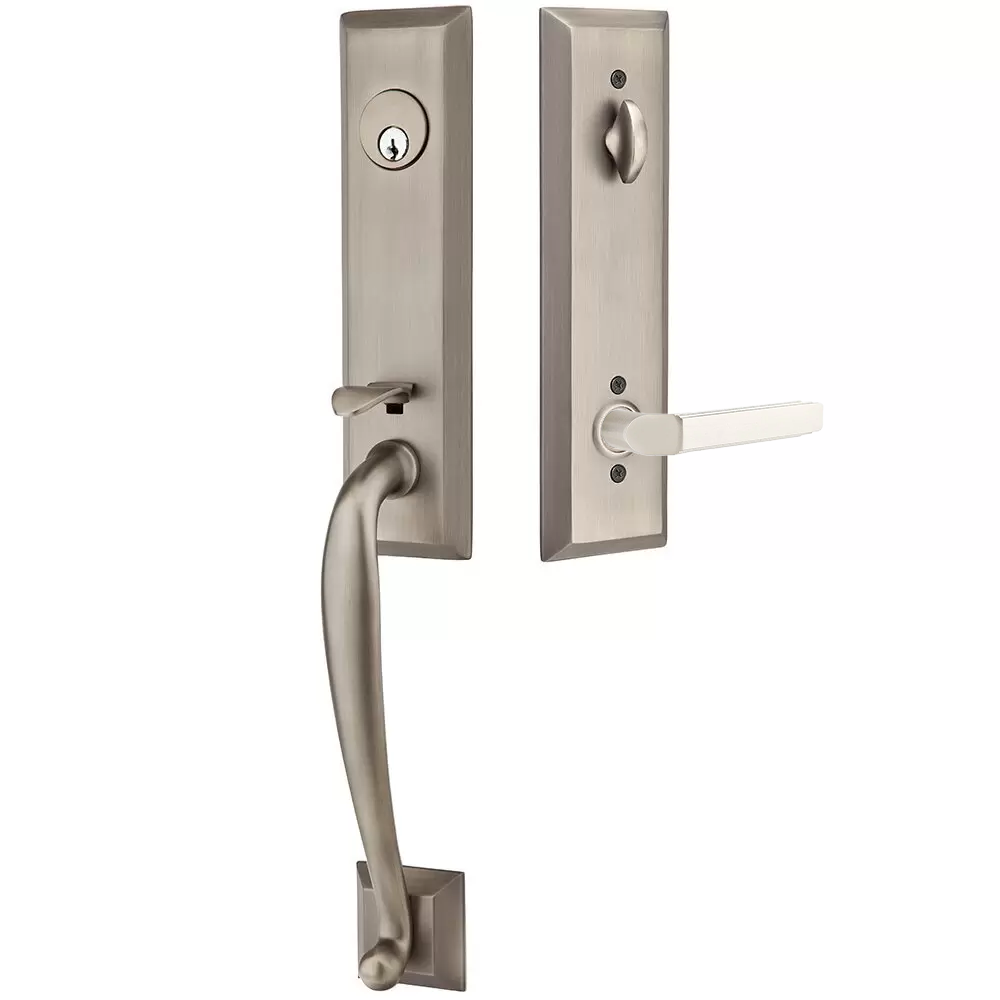 Emtek Adams Tubular Entryset Monolithic with Milano Lever