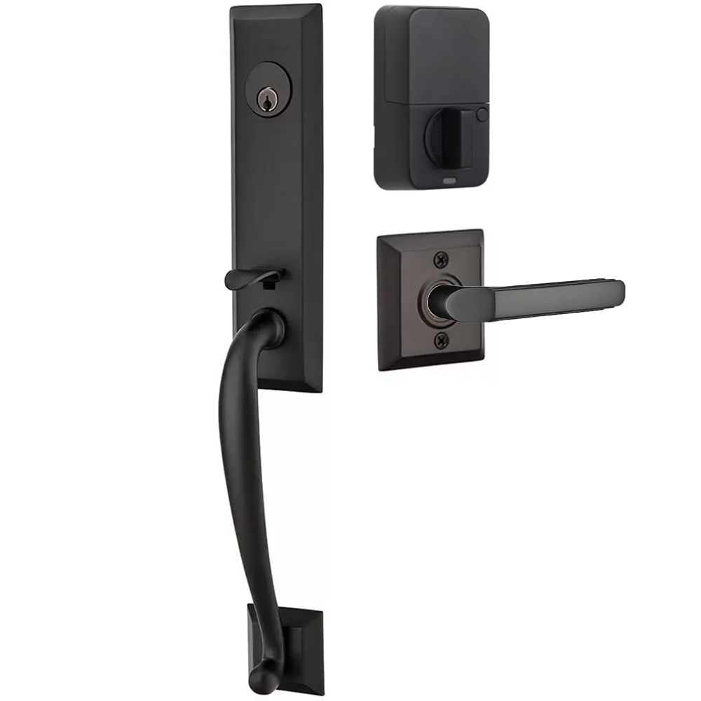 Emtek Adams Tubular Entryset Monolithic with Milano Lever