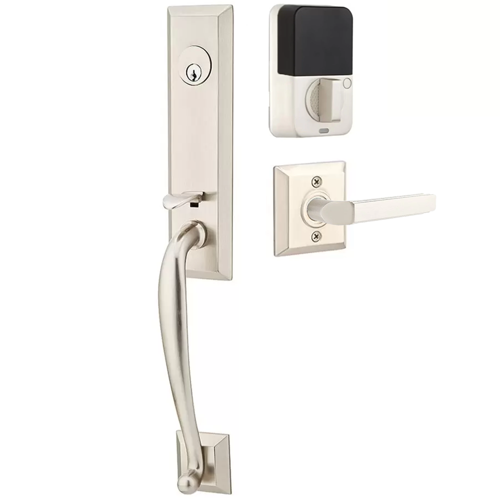 Emtek Adams Tubular Entryset Monolithic with Milano Lever