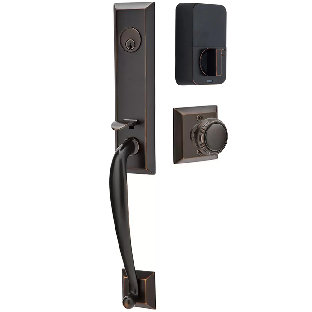 Emtek Adams Tubular Entryset Monolithic with Norwich Knob