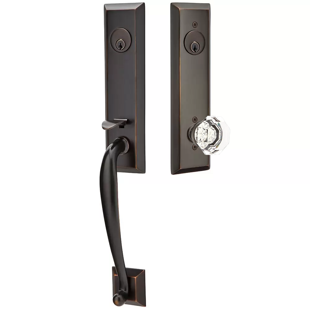 Emtek Adams Tubular Entryset Monolithic with Old Town Knob