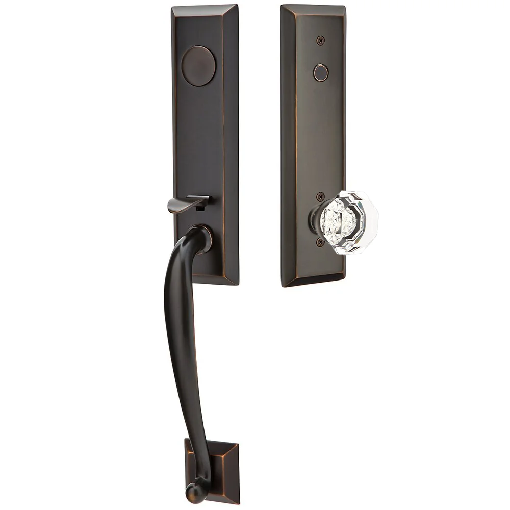Emtek Adams Tubular Entryset Monolithic with Old Town Knob