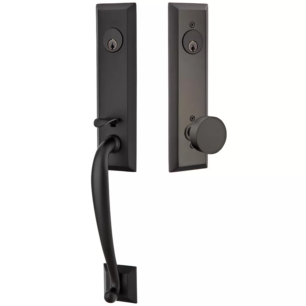 Emtek Adams Tubular Entryset Monolithic with Round Knob