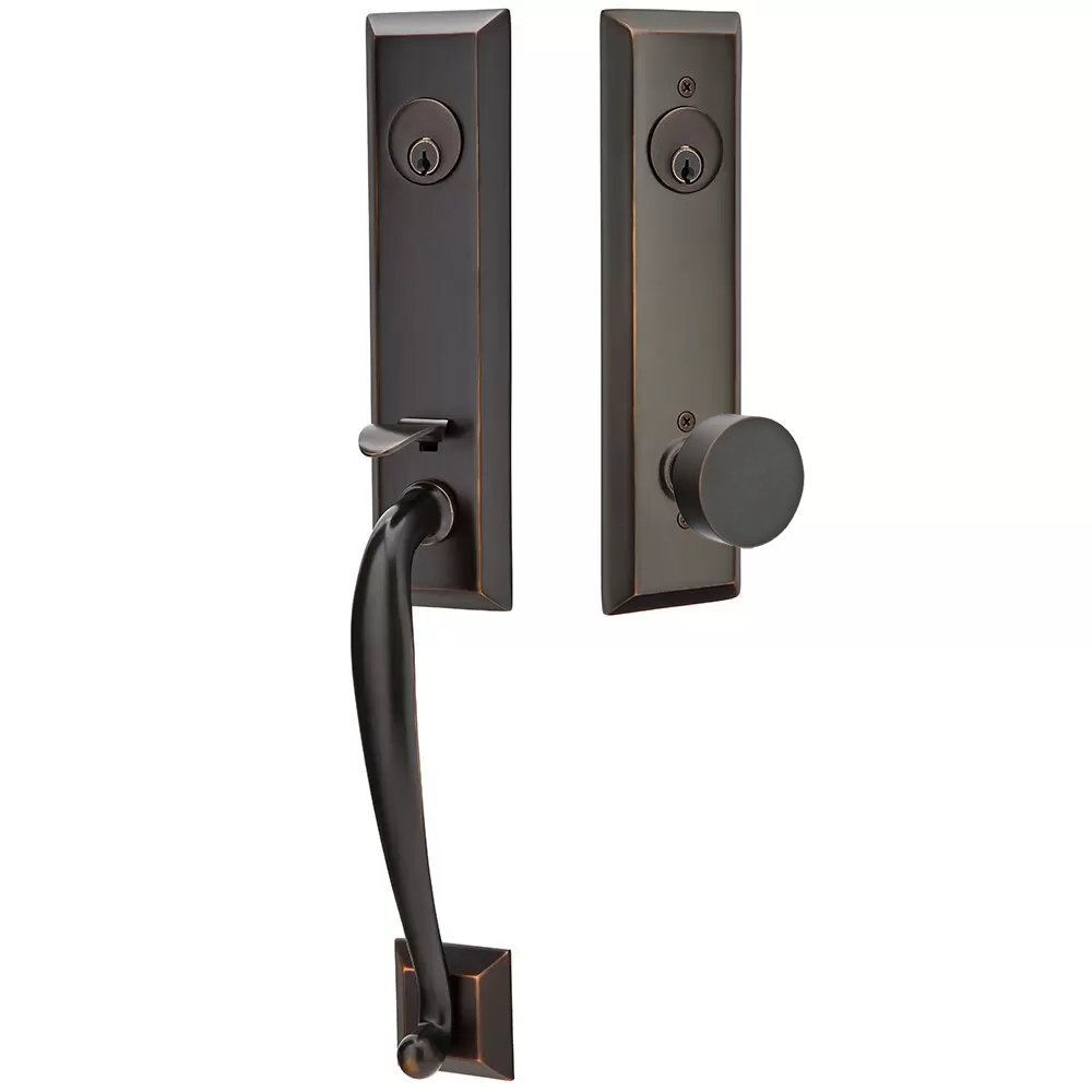 Emtek Adams Tubular Entryset Monolithic with Round Knob