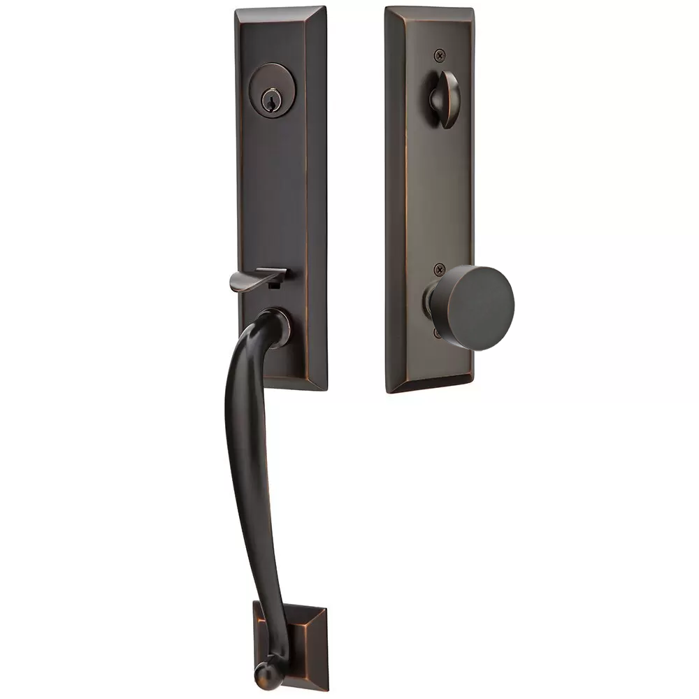 Emtek Adams Tubular Entryset Monolithic with Round Knob