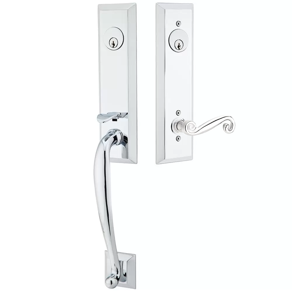 Emtek Adams Tubular Entryset Monolithic with Rustic Lever