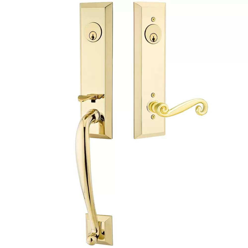 Emtek Adams Tubular Entryset Monolithic with Rustic Lever