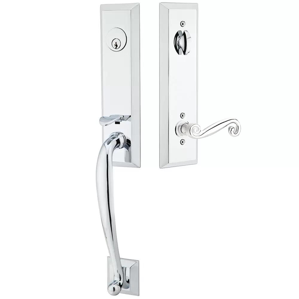 Emtek Adams Tubular Entryset Monolithic with Rustic Lever