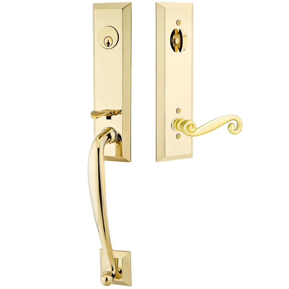 Emtek Adams Tubular Entryset Monolithic with Rustic Lever