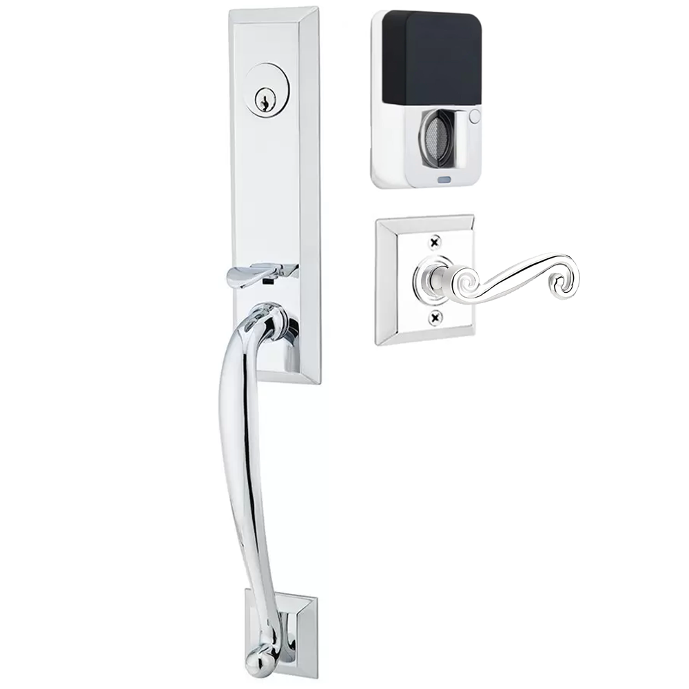 Emtek Adams Tubular Entryset Monolithic with Rustic Lever