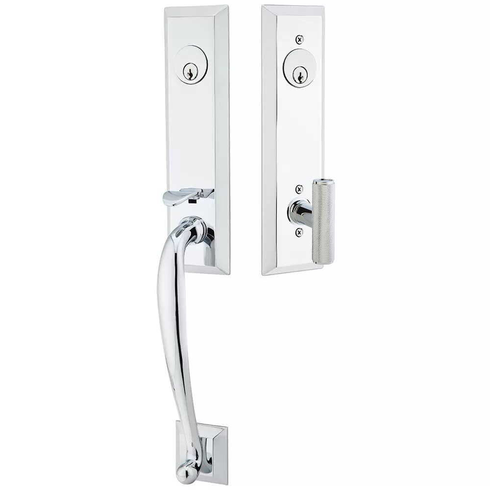 Emtek Adams Tubular Entryset Monolithic with Ace Knurled Knob