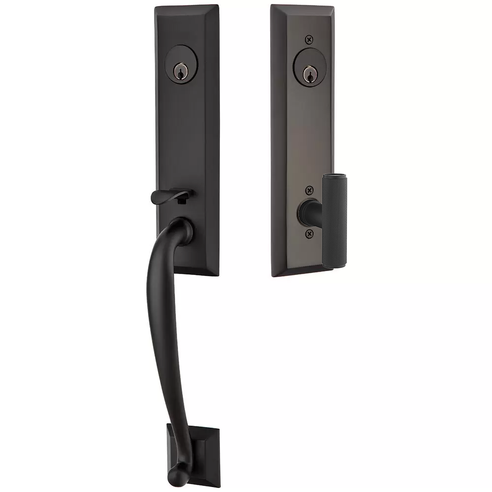 Emtek Adams Tubular Entryset Monolithic with Ace Knurled Knob