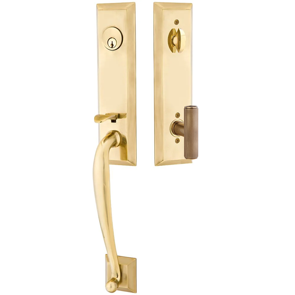 Emtek Adams Tubular Entryset Monolithic with Ace Knurled Knob