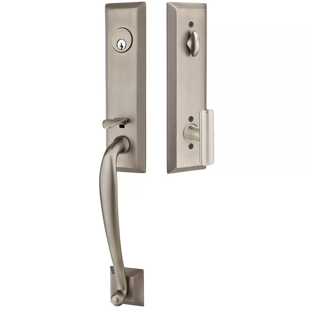 Emtek Adams Tubular Entryset Monolithic with Ace Knurled Knob