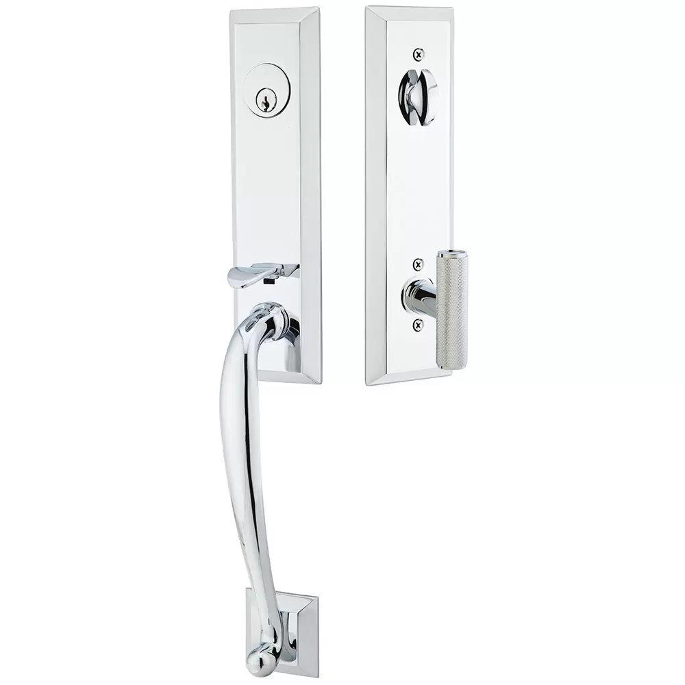 Emtek Adams Tubular Entryset Monolithic with Ace Knurled Knob