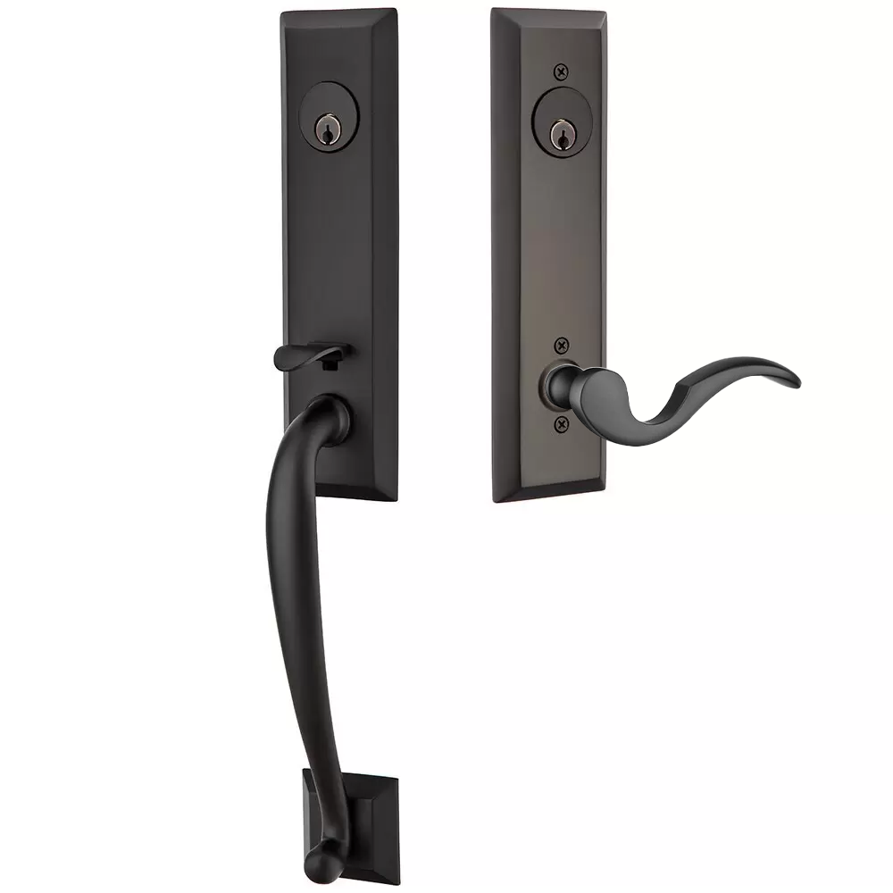 Emtek Adams Tubular Entryset Monolithic with Cortina Lever