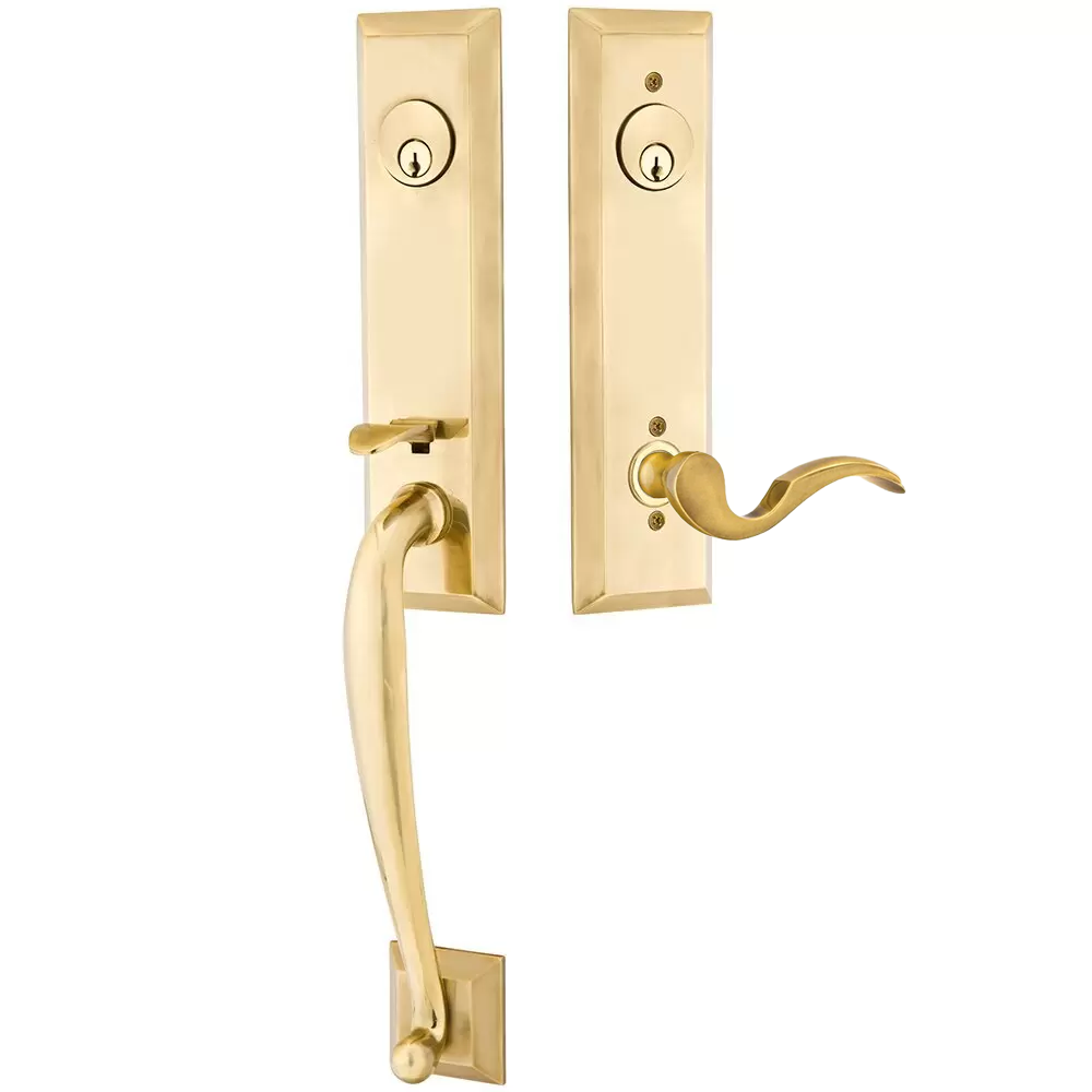 Emtek Adams Tubular Entryset Monolithic with Cortina Lever