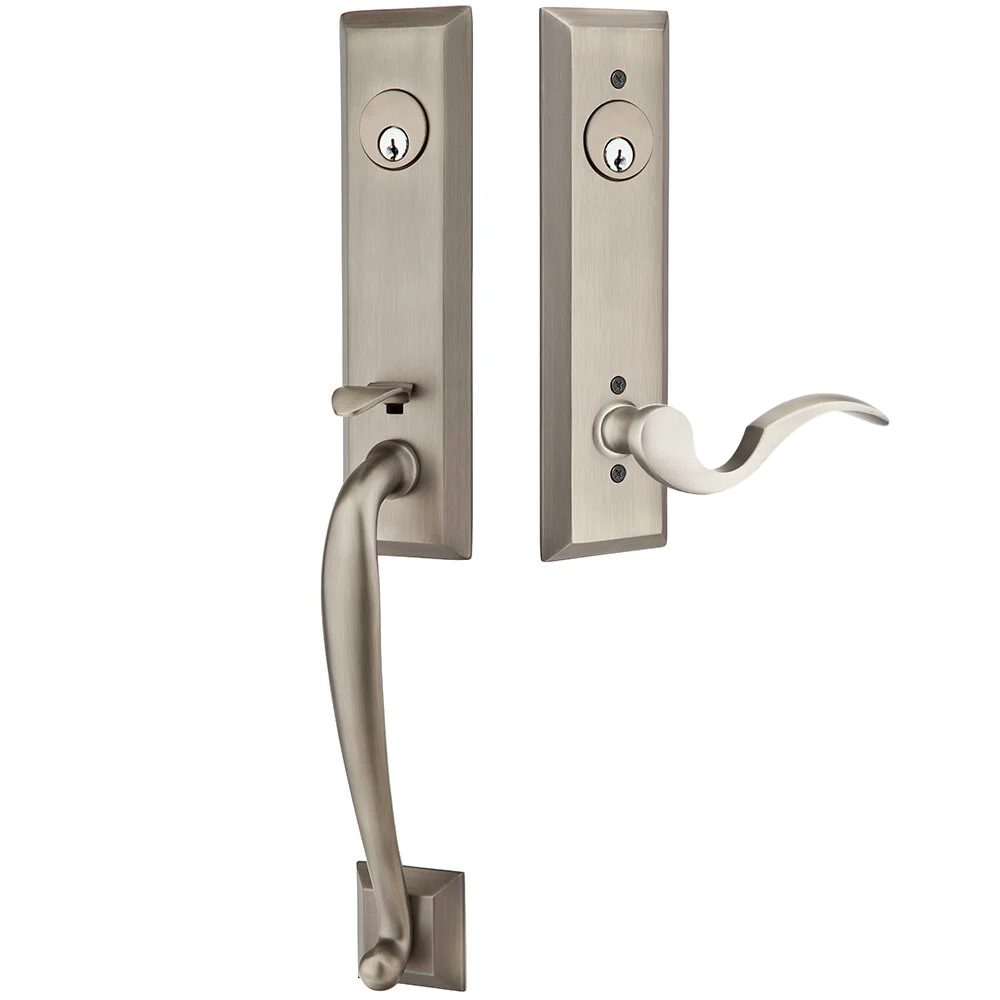 Emtek Adams Tubular Entryset Monolithic with Cortina Lever