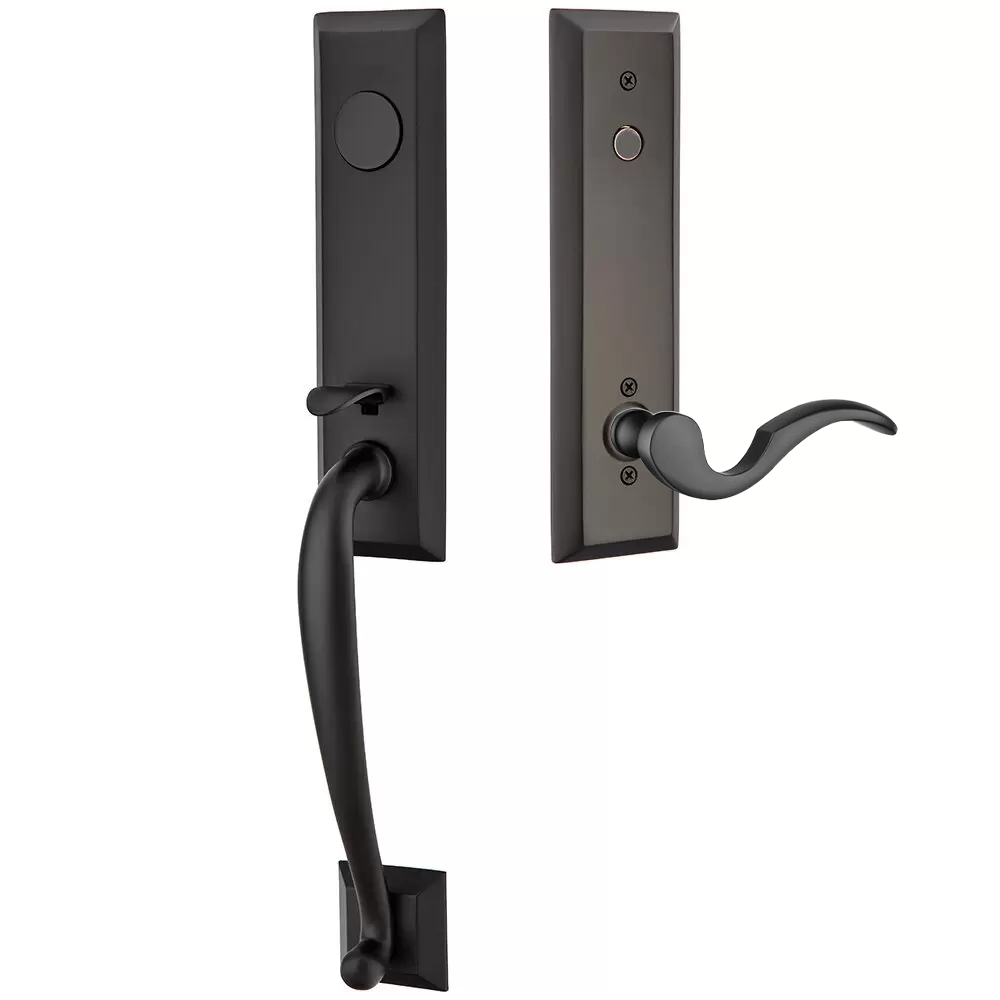 Emtek Adams Tubular Entryset Monolithic with Cortina Lever