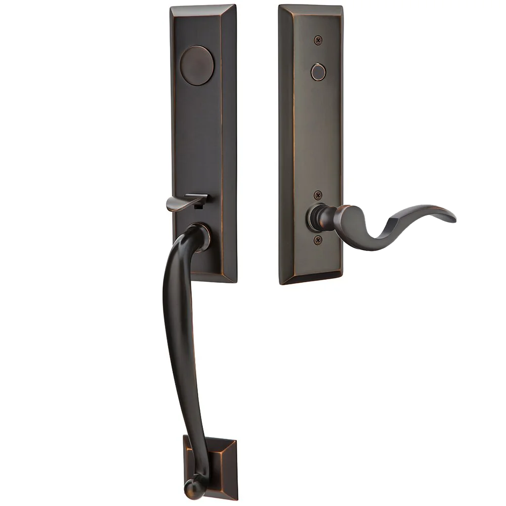 Emtek Adams Tubular Entryset Monolithic with Cortina Lever