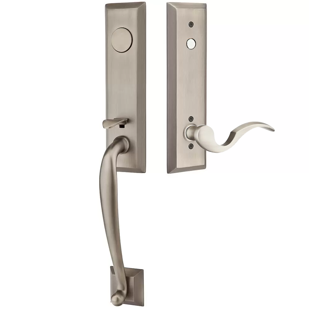 Emtek Adams Tubular Entryset Monolithic with Cortina Lever