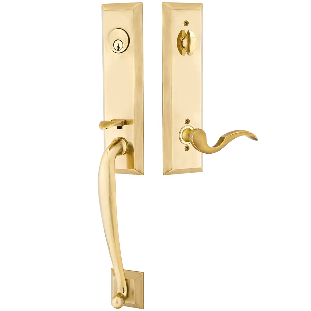 Emtek Adams Tubular Entryset Monolithic with Cortina Lever