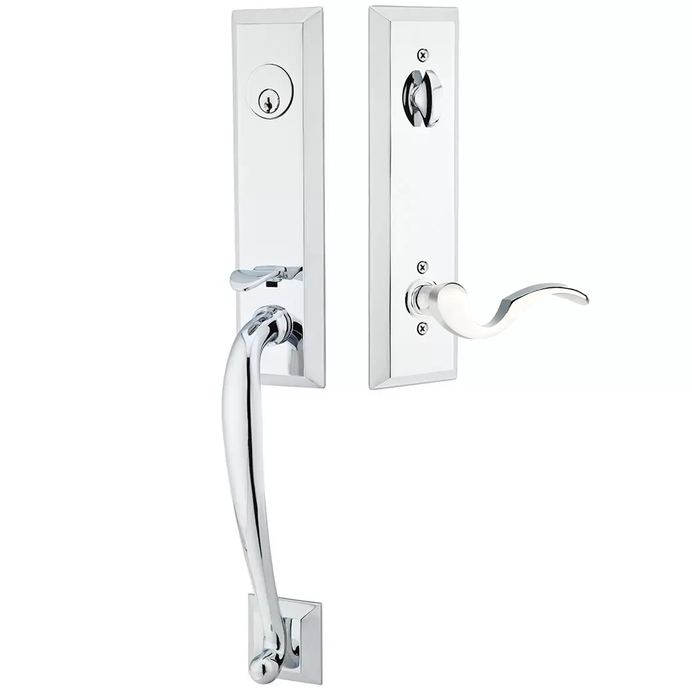 Emtek Adams Tubular Entryset Monolithic with Cortina Lever