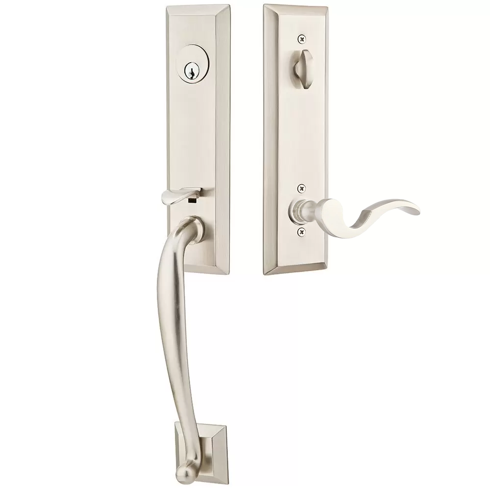 Emtek Adams Tubular Entryset Monolithic with Cortina Lever