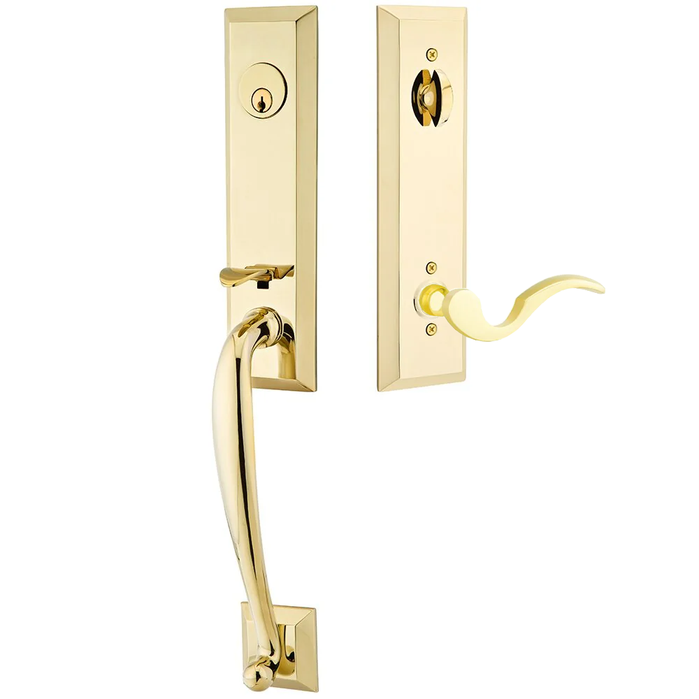 Emtek Adams Tubular Entryset Monolithic with Cortina Lever