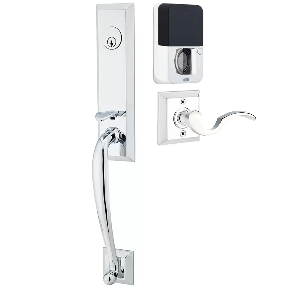 Emtek Adams Tubular Entryset Monolithic with Cortina Lever