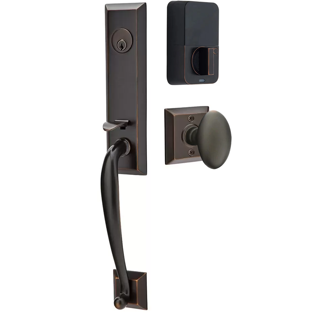 Emtek Adams Tubular Entryset Monolithic with Egg Knob