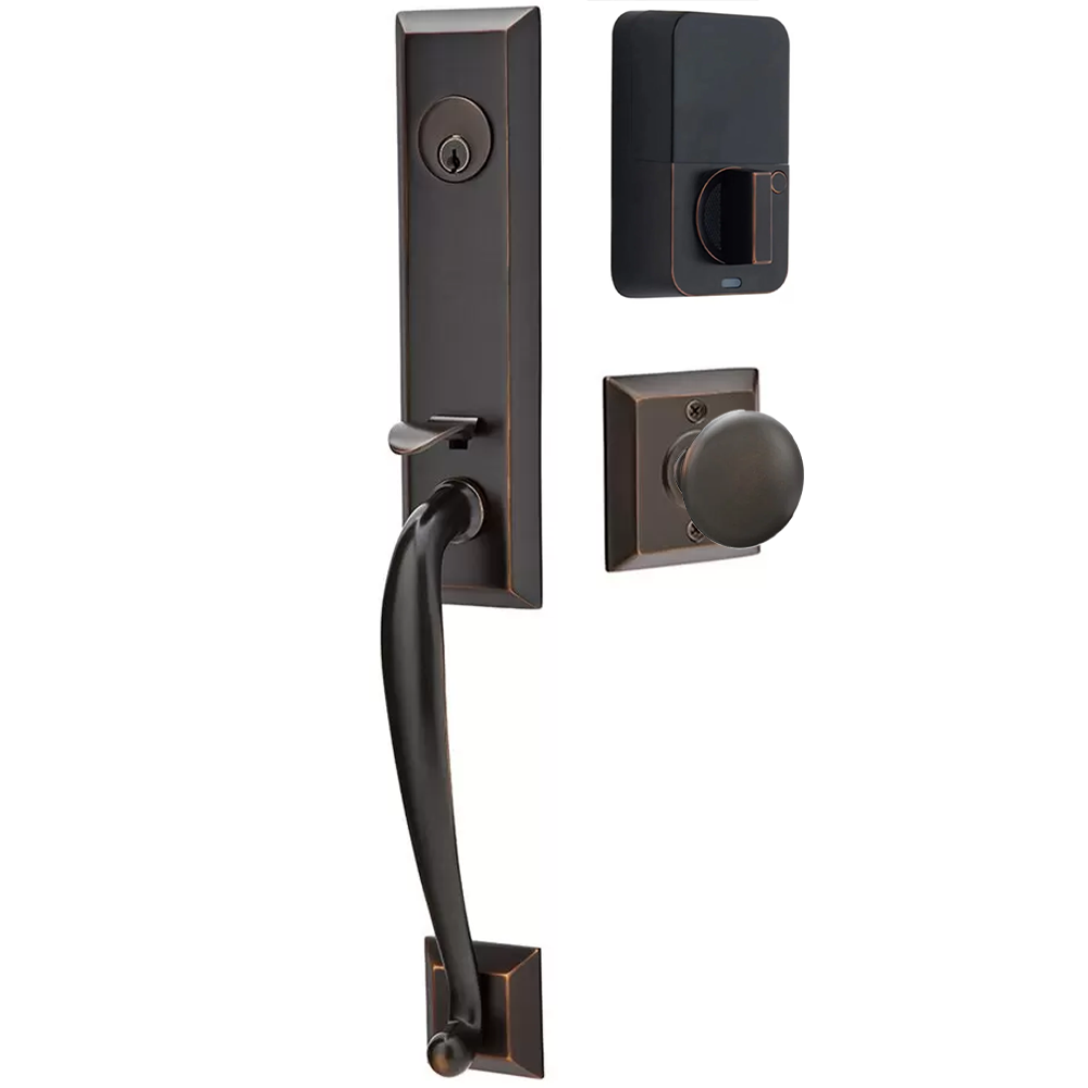 Emtek Adams Tubular Entryset Monolithic with Providence Knob