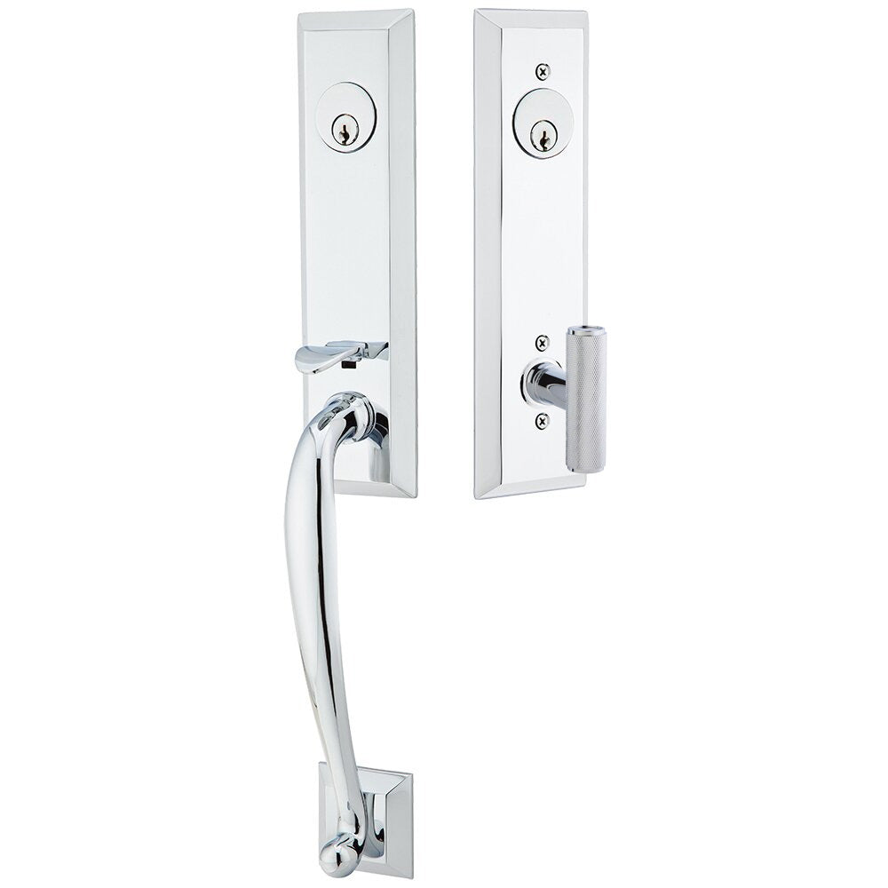 Emtek Adams Tubular Entryset Monolithic with Ace Knurled Knob