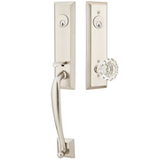 Emtek Adams Tubular Entryset Monolithic with Astoria Glass Knob