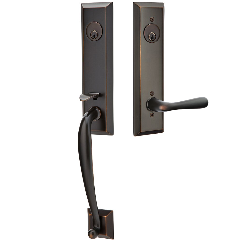 Emtek Adams Tubular Entryset Monolithic with Basel Lever