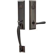 Emtek Adams Tubular Entryset Monolithic with Basel Lever