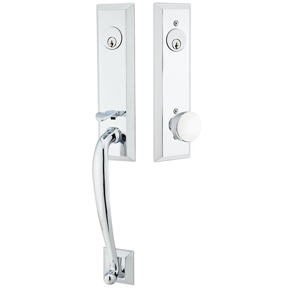 Emtek Adams Tubular Entryset Monolithic with Laurent Knob