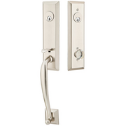 Emtek Adams Tubular Entryset Monolithic with Providence Glass Knob