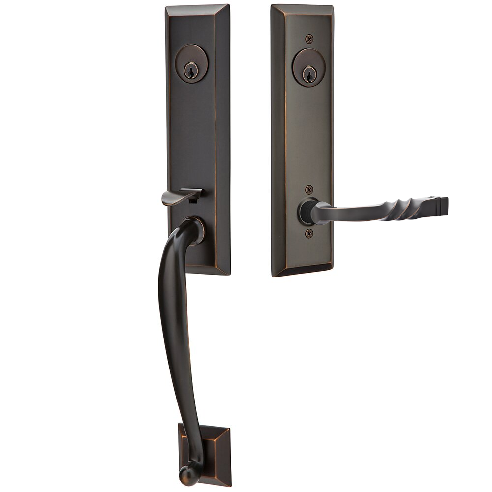 Emtek Adams Tubular Entryset Monolithic with Santa Fe Lever