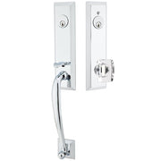 Emtek Adams Tubular Entryset Monolithic with Windsor Glass Knob