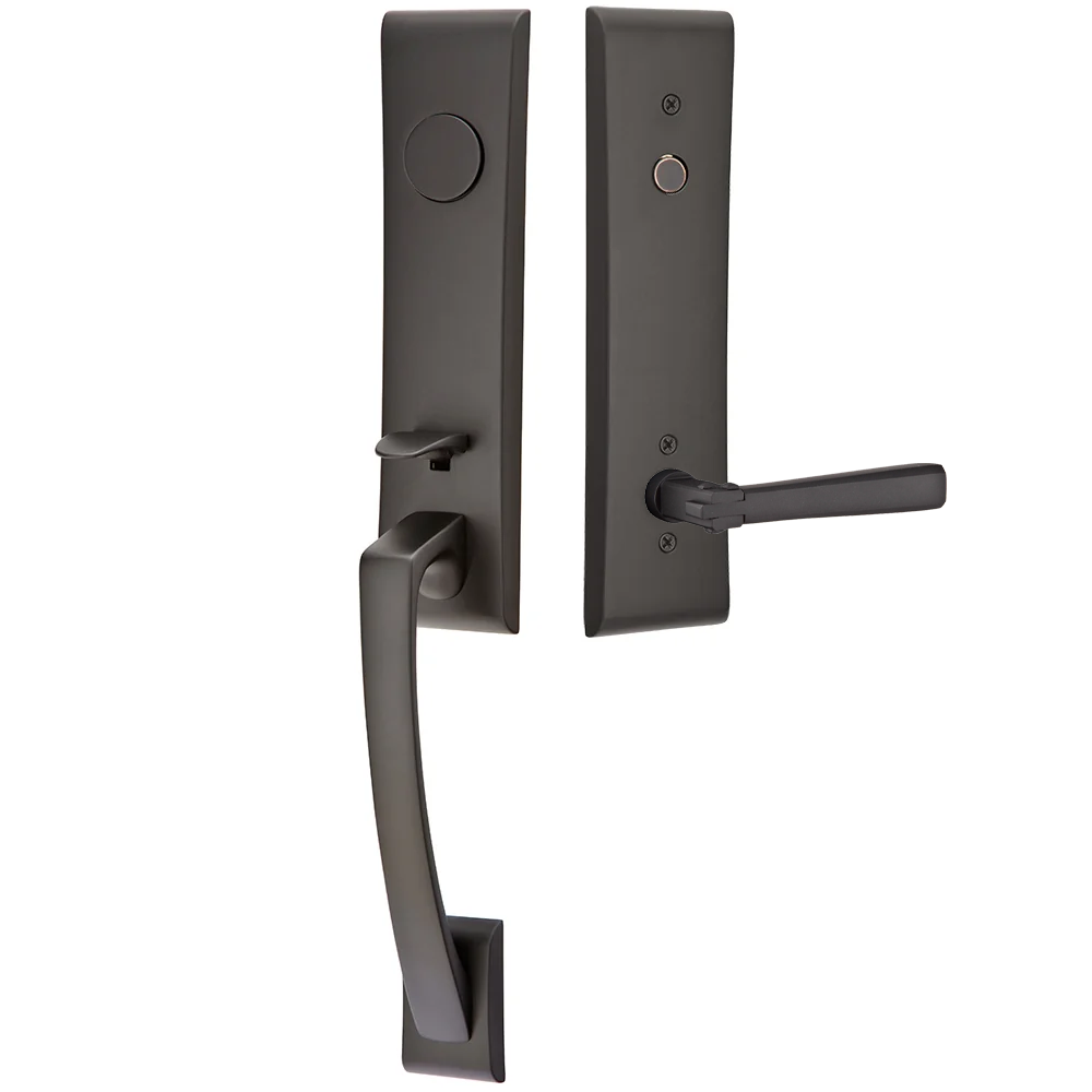 Emtek Apollo Tubular Entryset Monolithic with Arts & Crafts Lever