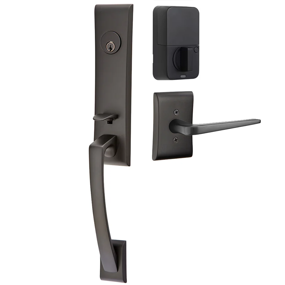 Emtek Apollo Tubular Entryset Monolithic with Athena Lever