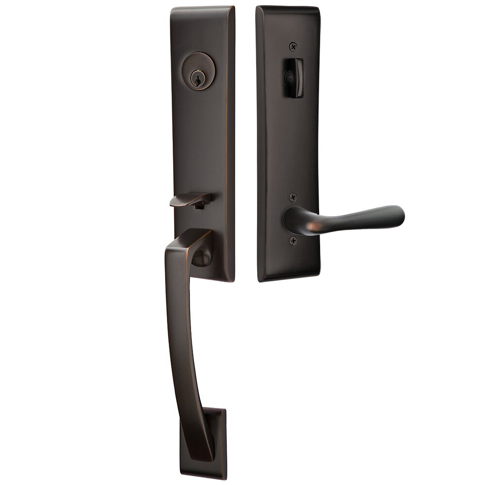 Emtek Apollo Tubular Entryset Monolithic with Basel Lever