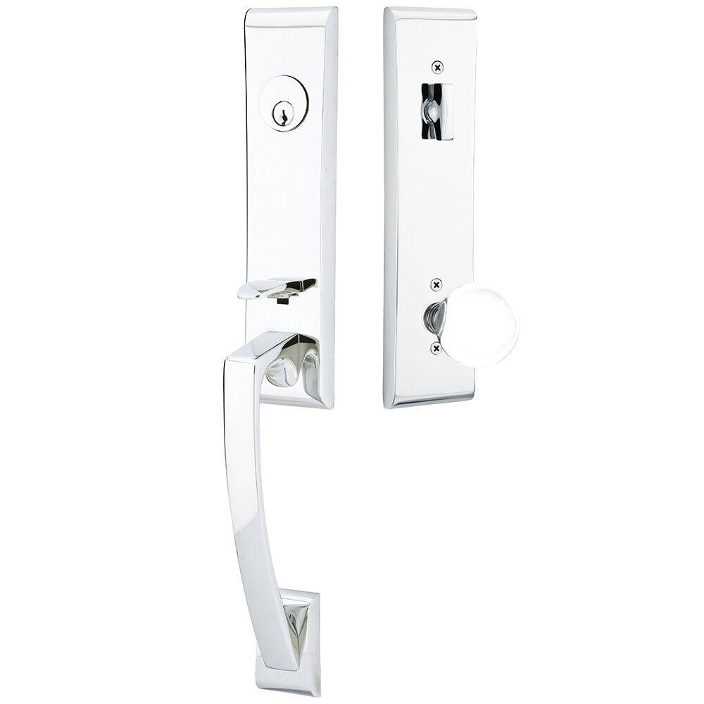 Emtek Apollo Tubular Entryset Monolithic with Bristol Glass Knob