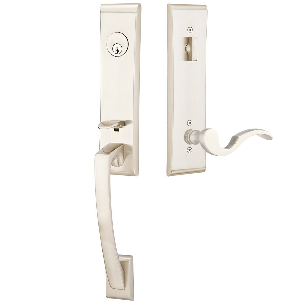 Emtek Apollo Tubular Entryset Monolithic with Cortina Lever