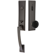 Emtek Apollo Tubular Entryset Monolithic with Ebony Porcelain Knob