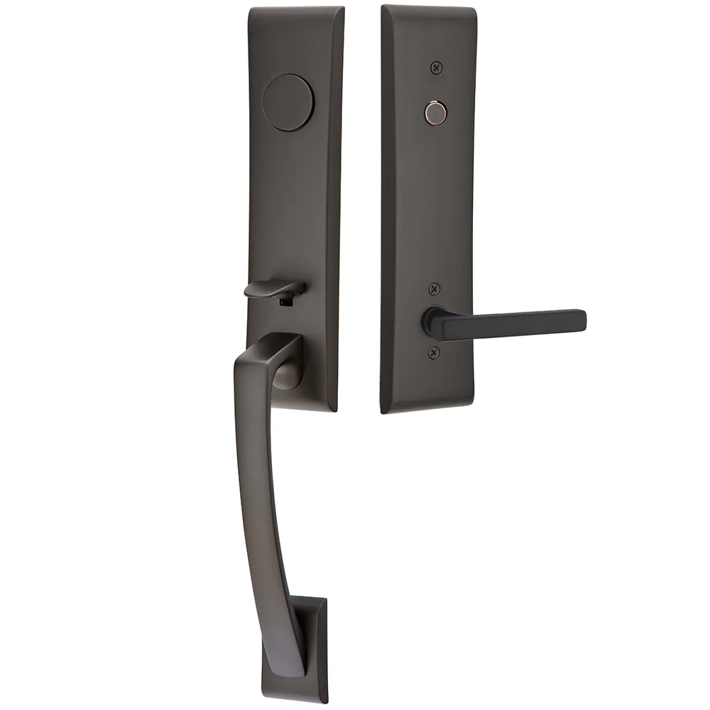 Emtek Apollo Tubular Entryset Monolithic with Freestone Lever