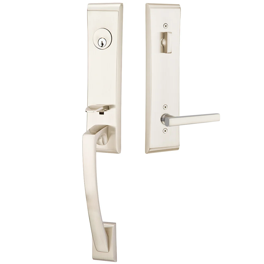 Emtek Apollo Tubular Entryset Monolithic with Freestone Lever